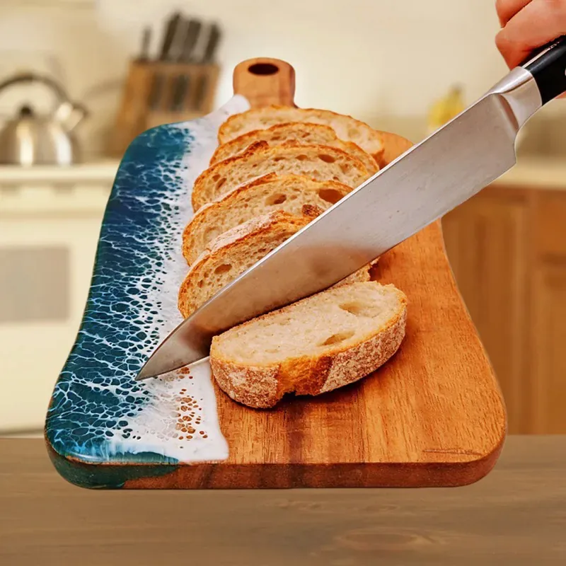 Forest Mist Platter — PEIMI handcrafted resin and wood serving board